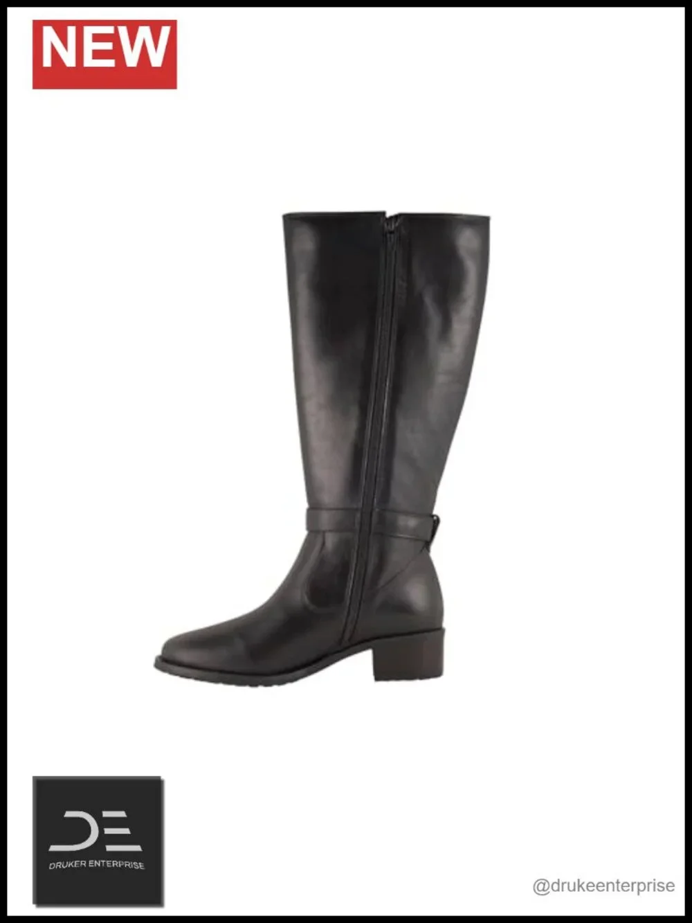 Women's Knee-High Leather Snow Boots Waterproof Zipper Round Toe Winter Work
